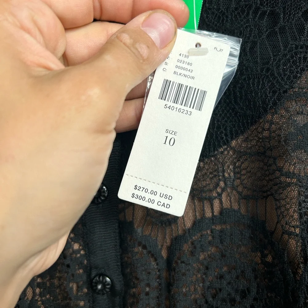 Anthropologie Black  Lace Dress NEW - Picture 8 of 12